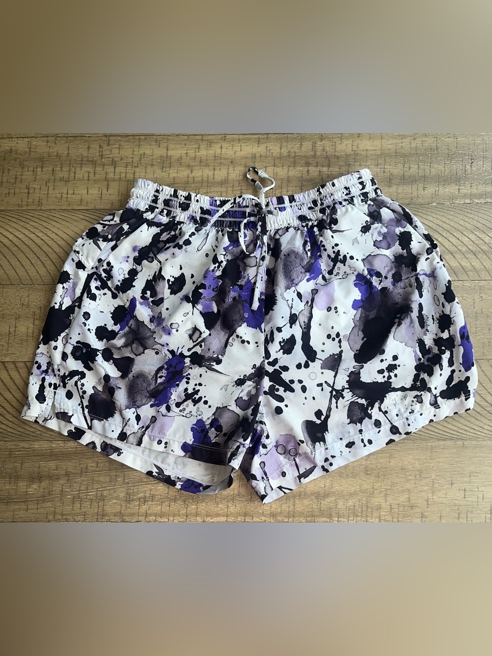 Zella Splatter Print Athletic Shorts Women's Size Small Purple Black